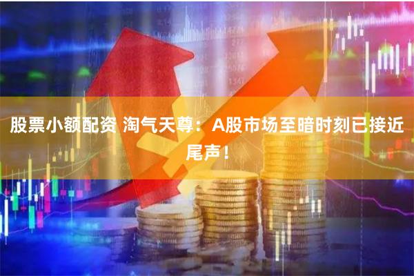 股票小额配资 淘气天尊：A股市场至暗时刻已接近尾声！