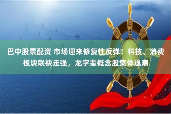 巴中股票配资 市场迎来修复性反弹！科技、消费板块联袂走强，龙字辈概念股集体退潮