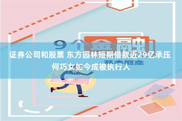 证券公司和股票 东方园林短期借款近29亿承压 何巧女如今成被执行人