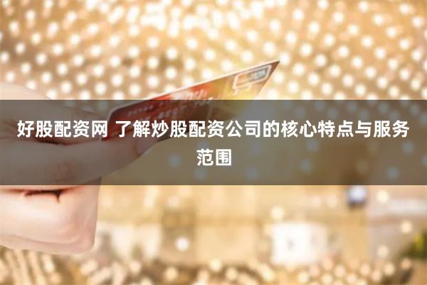 好股配资网 了解炒股配资公司的核心特点与服务范围